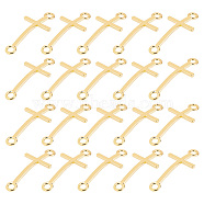 60Pcs Alloy Connector Charms, Cadmium Free & Lead Free, Sideways Cross, Golden, 39x17x2mm(FIND-CA0005-56)