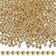 304 Stainless Steel Beads, Round, Golden, 3x2.5mm, Hole: 1.2mm, 500pcs/box(STAS-SC0006-92B)