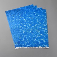 Coated Paper Water Ripple Stickers, Self Adhesive Decals for Architectural Model Decoration, Rectangle, Dodger Blue, 285x210x0.1mm(DIY-WH0399-40B)
