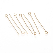 304 Stainless Steel Eye Pins, Golden, 30x0.6mm, Hole: 2mm(STAS-L238-005F-G)