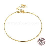 925 Sterling Silver Bangles, Adjustable DIY Beadable Bangles for Women, with S925 Stamp & Twist Clasp, Golden, 6-1/2 inch(16.5cm)(BJEW-G681-01B-G)