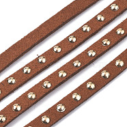 Faux Suede Cord, with Golden Tone Alloy Rivet, For Punk Rock Jewelry Making, Sienna, 5x2.5mm, about 5.46 yards(5m)/roll(LW-Q016-5mm-1104)