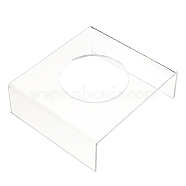 Acrylic Football Display Chassis, Rectangle with Round Hole, Clear, 14.85x13.45x4.7cm, Inner Diameter: 8cm(ODIS-WH0001-35)