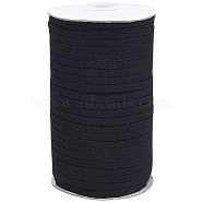 200M Flat Cotton Linen Ribbon, for Gift Wrapping, Party Decorations, Black, 1/4 inch(5~5.5mm), about 218.72 Yards(200m)/Roll(OCOR-WH0078-85A)