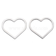 304 Stainless Steel Linking Rings, Heart, Stainless Steel Color, 27x30x1mm(STAS-N095-050A-01)