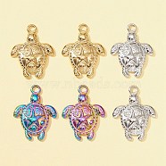 6Pcs 3 Colors 201 Stainless Steel Pendants, Tortoise with Starfish Charms, Mixed Color, 23.5x18x3mm, Hole: 3mm, 2pcs/color(STAS-FS0001-31)