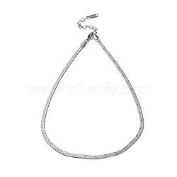 304 Stainless Steel Herringbone Chain Necklace, Stainless Steel Color, 15.91 inch(40.4cm)(NJEW-D045-05P)