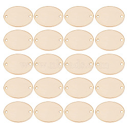 24Pcs Brass Connector Charms, Oval Links, Nickel Free, Real 18K Gold Plated, 18x13x1mm, Hole: 1mm(KK-BC0010-79)