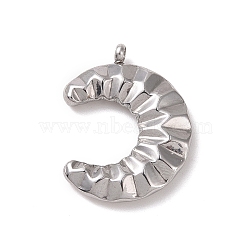 304 Stainless Steel Pendants, Double Horn/Crescent Moon, Stainless Steel Color, 23x17.5x4mm, Hole: 1.8mm(STAS-G292-01P)