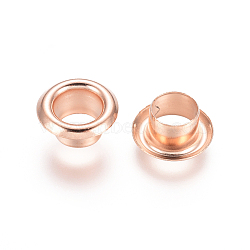 European Style 304 Stainless Steel Eyelet Core, Grommet for Large Hole Beads, Rose Gold, 9x4.5mm, Hole: 5mm(STAS-E484-47RG)