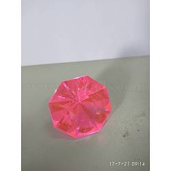 Acrylic Rhinestone Pointed Back Cabochons, Faceted, Diamond, Pink, 30.1x20mm(GACR-WH0001-01G)