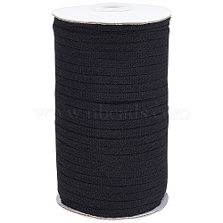 200M Flat Cotton Linen Ribbon, for Gift Wrapping, Party Decorations, Black, 1/4 inch(5~5.5mm), about 218.72 Yards(200m)/Roll(OCOR-WH0078-85A)