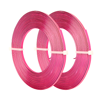 Aluminum Wire, Flat Craft Wire, Bezel Strip Wire for Cabochons Jewelry Making, Camellia, 3x1mm, about 5m/roll