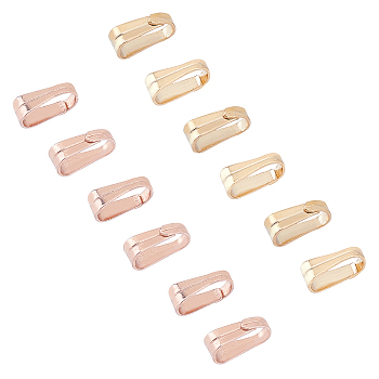 Unicraftale 304 Stainless Steel Snap On Bails, Golden & Rose Gold, 6x3x2.2mm, 5.5x2.5mm Inner Diameter, 100pcs/box