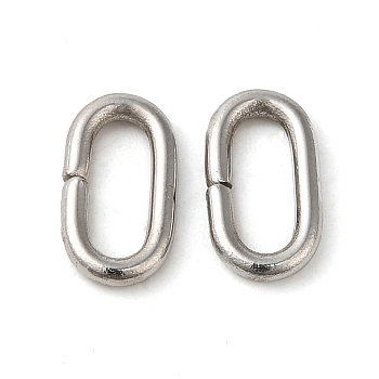 304 Stainless Steel Linking Rings, Quick Link Connectors, Oval, Stainless Steel Color, 11x6x1.5mm, Inner Diameter: 8x3mm