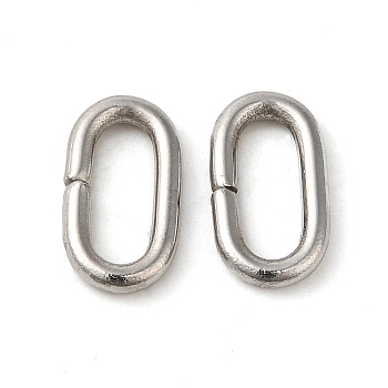 Non-Tarnish 304 Stainless Steel Linking Rings, Quick Link Connectors, Oval, Stainless Steel Color, 11x6x1.5mm, Inner Diameter: 8x3mm