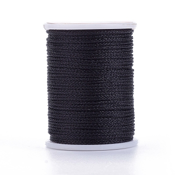 Polyester Metallic Thread, Black, 1mm, about 7.65 yards(7m)/roll