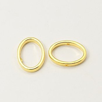 Tibetan Style Bead Frames, Lead Free & Cadmium Free & Nickel Free, Oval, Golden, about 19mm long, 14.5mm wide, 3mm thick, hole: 1mm