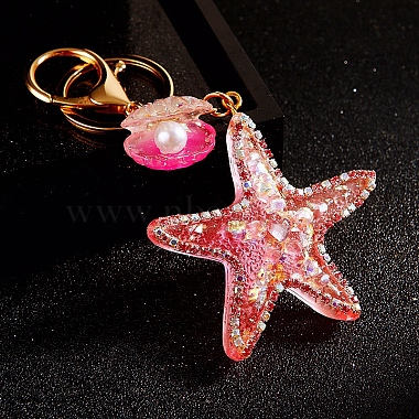 Light Coral Starfish Acrylic Keychain