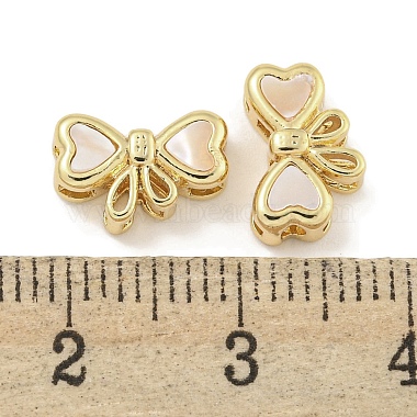 Brass Pave Shell Bowknot Multi-Strand Links(KK-Q820-18G)-3