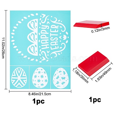 Gorgecraft 2Pcs Easter Theme Pattern Self-Adhesive Silk Screen Printing Stencil(DIY-GF0004-11)-2