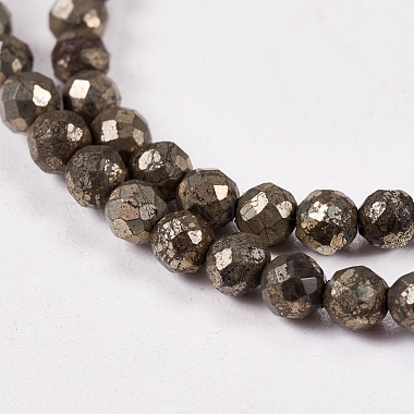 Natural Pyrite Beads Strands(G-L031-3mm-03)-2
