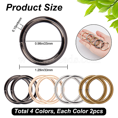 8Pcs 4 Colors Zinc Alloy Linking Rings(FIND-GF0003-21)-2