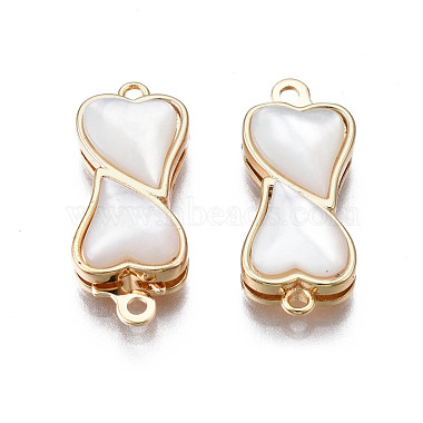 Real 18K Gold Plated Seashell Color Heart Brass Box Clasps