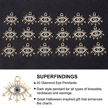 SUPERFINDINGS 20pcs Electroplate Alloy Pendants(FIND-FH0003-64)-3
