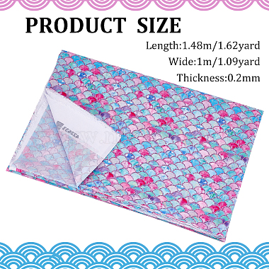 Fish Scale Pattern Polyester-Cotton Fabric(DIY-WH0430-114B)-2