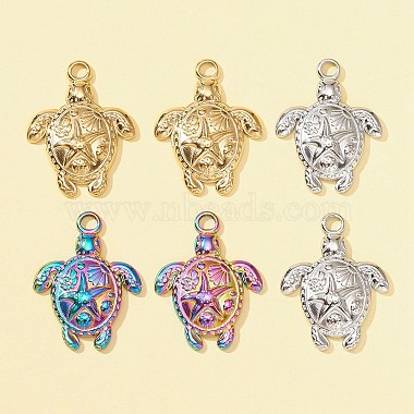 Mixed Color Tortoise 201 Stainless Steel Pendants