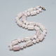 Natural Rose Quartz Beaded Necklaces(NJEW-S392-16)-1