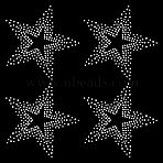 Glass Hotfix Crystal Rhinestone, Iron on Appliques, Costume Accessories, for Clothes, Bags, Pants, Star, 280x255x1.5mm, Star: 103x103mm(DIY-WH0349-327E-01)