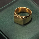 Square 304 Stainless Steel Finger Rings, Signet Rings for Men, Golden, Square: 14x14mm, Inner Diameter: 22.3mm(WGB1DFB-15)