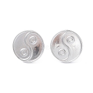 304 Stainless Steel Stud Earring for Women, Yin Yang, Stainless Steel Color, 16mm, Pin: 0.8mm(EJEW-I285-27P)