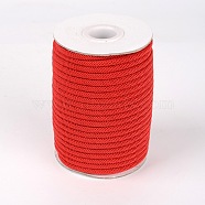 Round Polyester Cords, Red, 4mm, about 21.87 yards(20m)/roll(OCOR-L030-129)