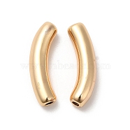 Brass Tube Beads, Curved Tube, Real 18K Gold Plated, 18x4.3x5.8mm, Hole: 1.5mm(KK-B074-28G)