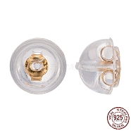 925 Sterling Silver Ear Nuts, Golden, 5x4mm, Hole: 0.6mm(STER-E062-01G)