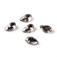 Glass Rhinestone Cabochons, Pointed Back & Back Plated, Faceted, Right Teardrop, Satin, 4.5x7.5x3mm(RGLA-I003-F04-001SA)
