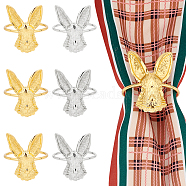 Unicraftale 6Pcs 2 Colors Iron Napkin Rings, Napkin Holder Adornment, Restaurant Daily Accessories, Rabbit, for Easter, Mixed Color, 48x45.5x47mm, Inner Diameter: 40mm, 3pcs/color(DJEW-UN0001-02)