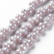 Electroplate Glass Beads Strands, Abacus, Thistle, 6.5x4.5mm, Hole: 1.8mm, about 100pcs/strand, 13.78 inch(X-EGLA-Q109-B06)