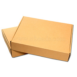 Kraft Paper Folding Box, Corrugated Board Box, Postal Box, Tan, 36x26x6cm(OFFICE-N0001-01M)