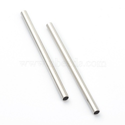 Non-Tarnish 304 Stainless Steel Beads, Tube Beads, Stainless Steel Color, 50x3mm, Hole: 2.4mm(STAS-H160-04H-P)