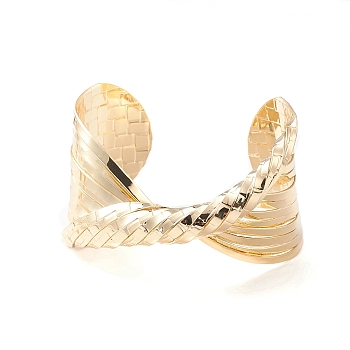 Alloy Twist Open Cuff Bangle for Women, Light Gold, Inner Diameter: 2 inch(5.2cm)