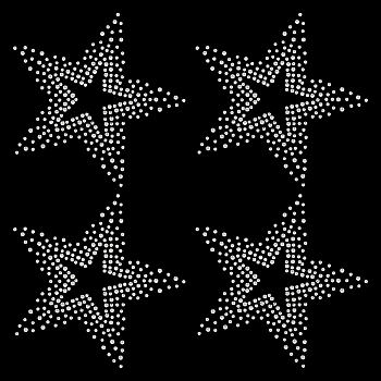Glass Hotfix Crystal Rhinestone, Iron on Appliques, Costume Accessories, for Clothes, Bags, Pants, Star, 280x255x1.5mm, Star: 103x103mm