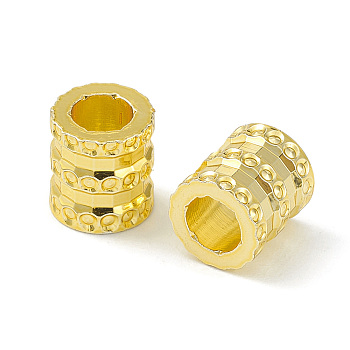 Rack Plating Brass Beads, Cadmium Free & Lead Free, Long-Lasting Plated, Column, Real 18K Gold Plated, 6x6.5mm, Hole: 3.5mm