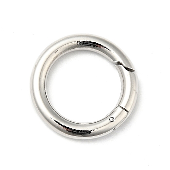 304 Stainless Steel Spring Gate Rings, Stainless Steel Color, 24x4mm, 6 Gauge