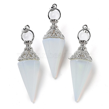 Platinum Cone Opalite Big Pendants