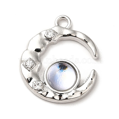 Platinum Moon Alloy+Glass Pendants