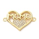 Brass Micro Pave Clear Cubic Zirconia Mama Connector Charms(FIND-Z041-12A)-1